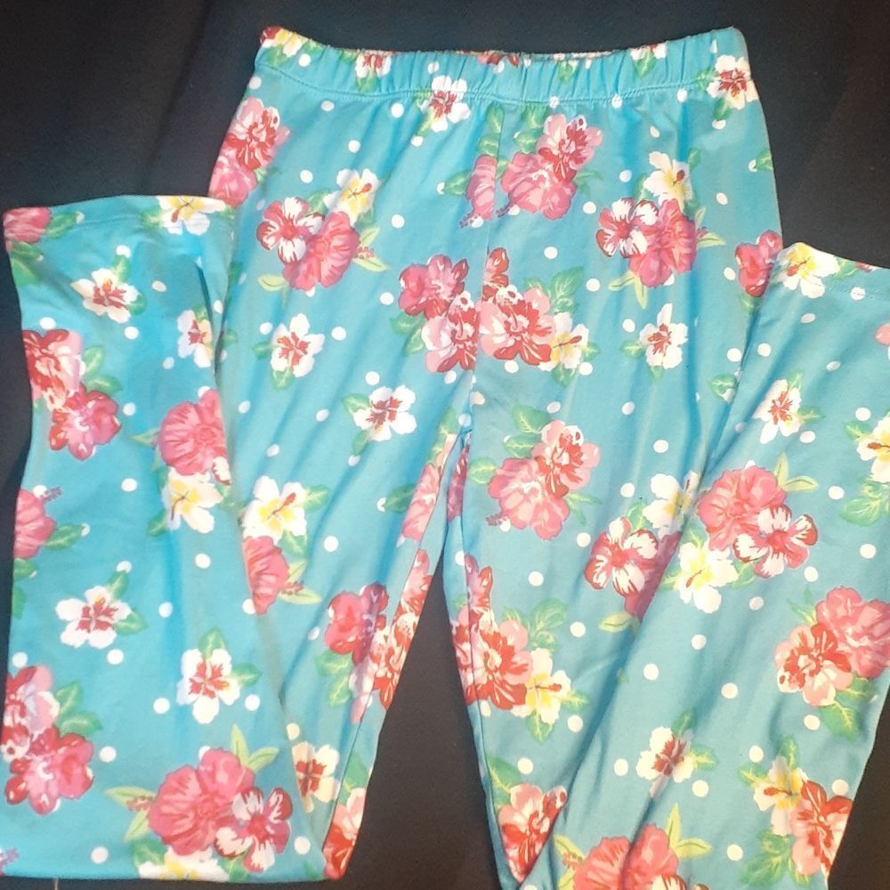 Soft floral leggings girls size 10/12